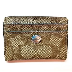 Authentic Coach Brown Leather Card Holder Wallet